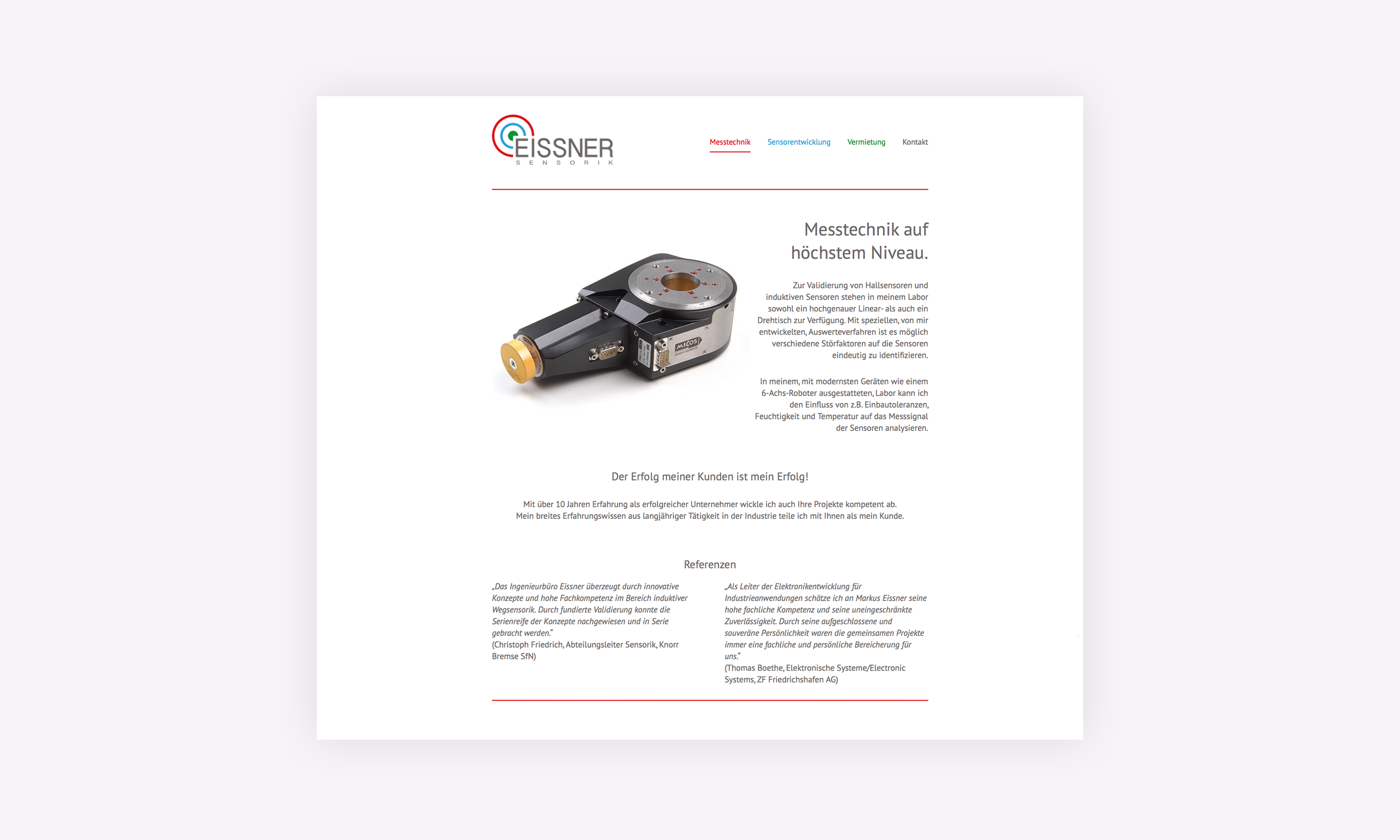 Website Eissner Sensorik